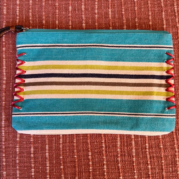 LOFT Beaded Canvas Multi Colored Wristlet - Picture 4 of 5